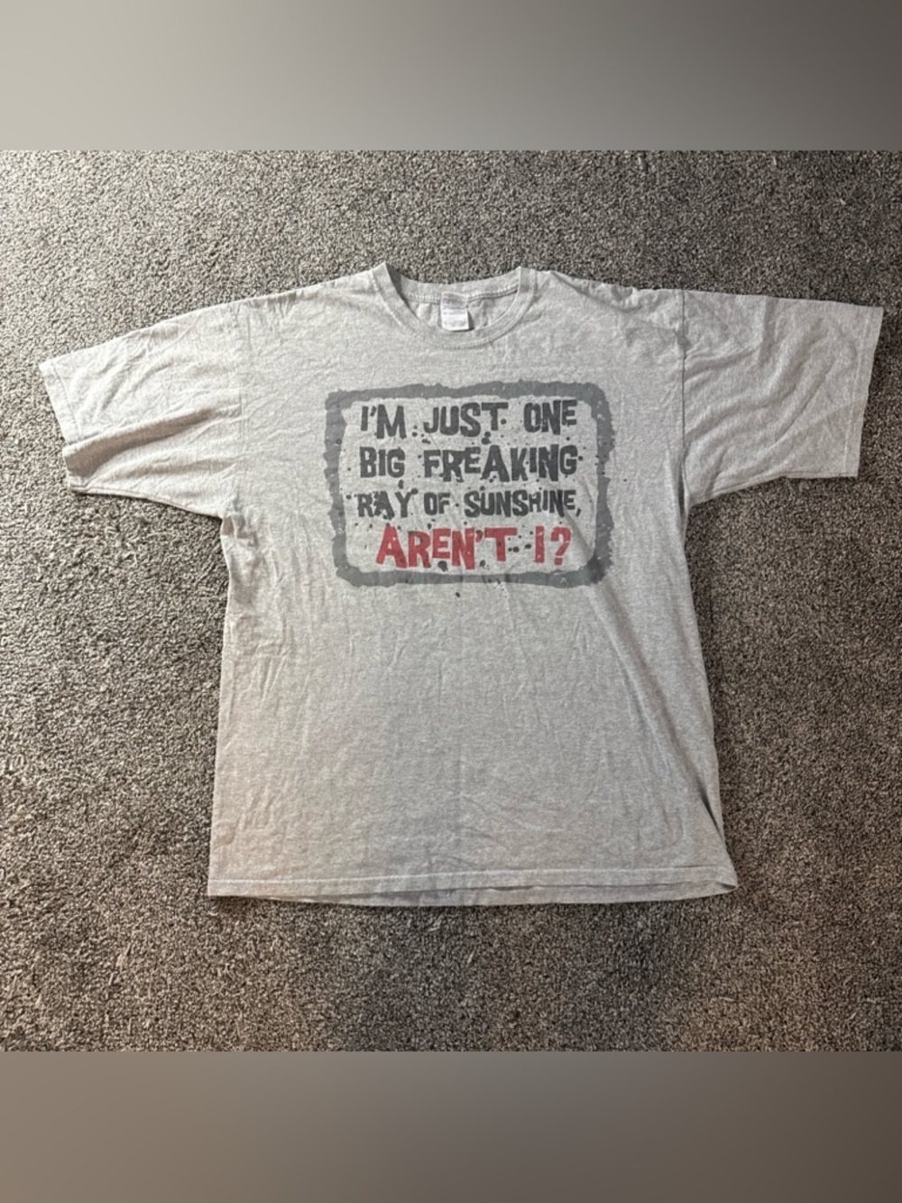 I'm Just One Big Ray of Sunshine - Tee T-shirt Men Gray X-Large (XL)